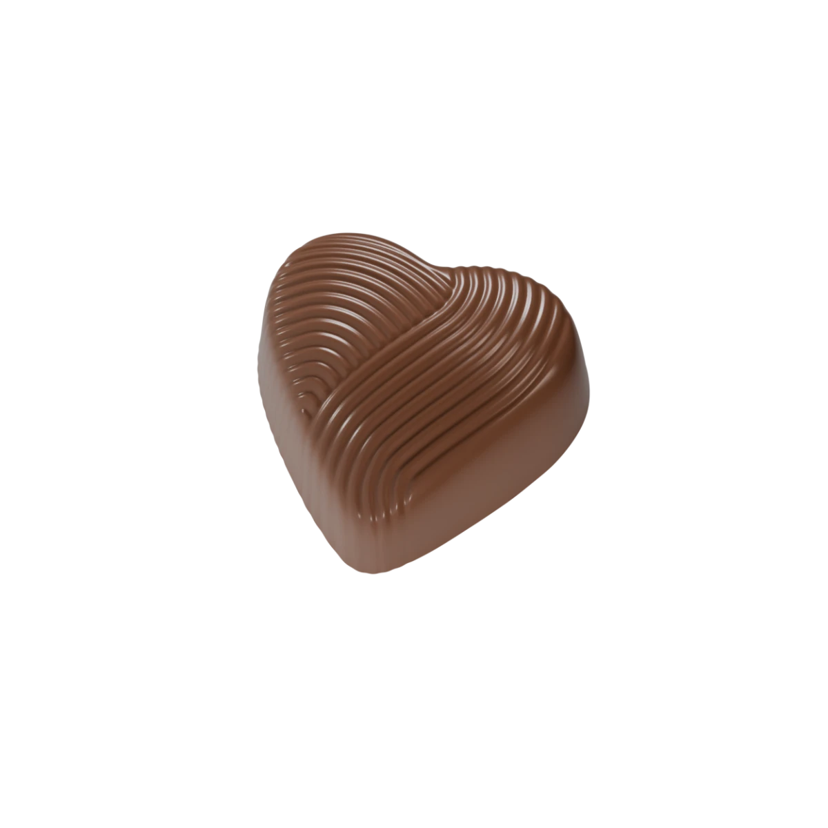 0003-Spesiyal Çizgili Kalp Modeli Polikarbon Çikolata Kalıbı
