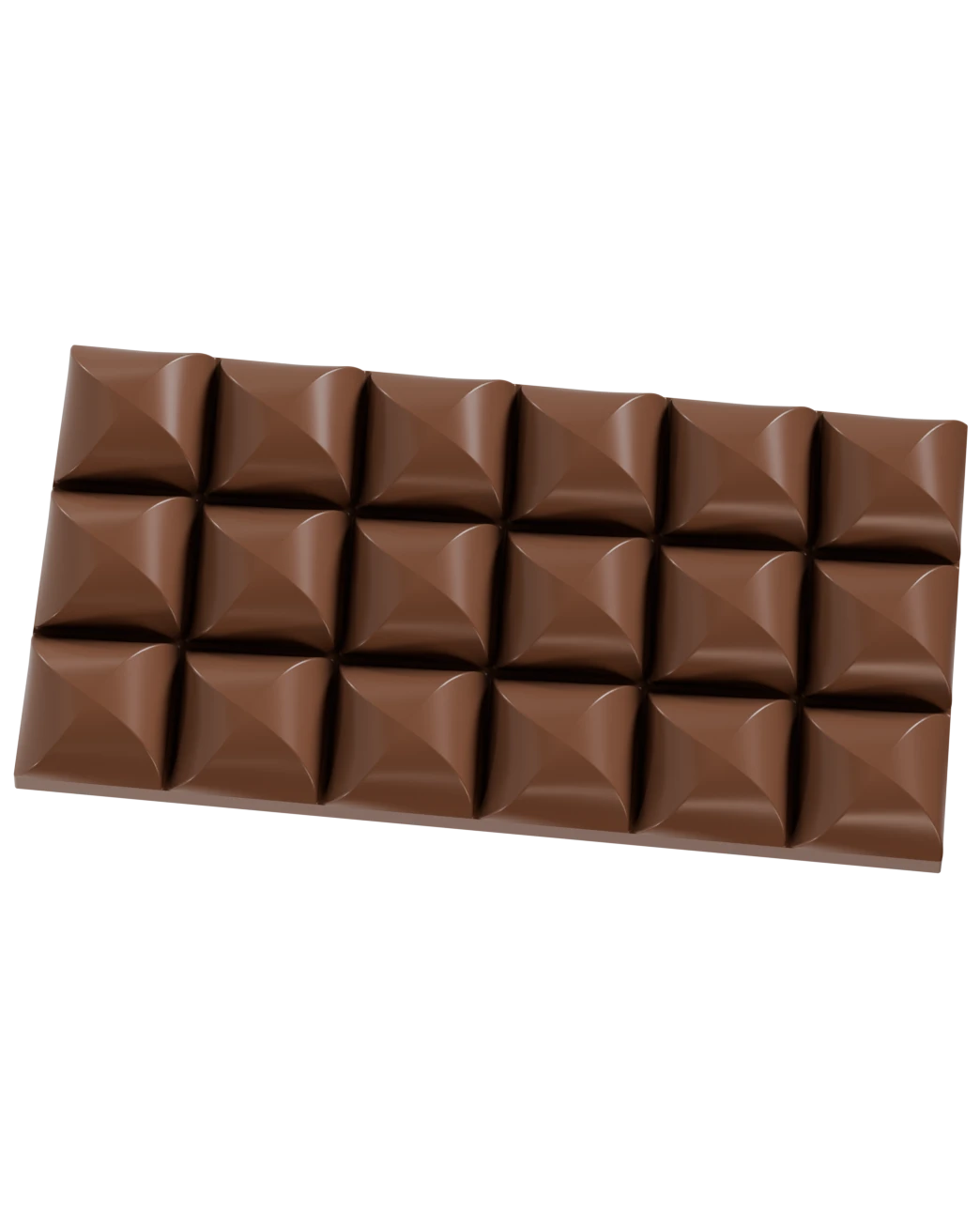 2004-Tablet 18 Bölmeli Romboid Desenli Polikarbon Çikolata Kalıbı