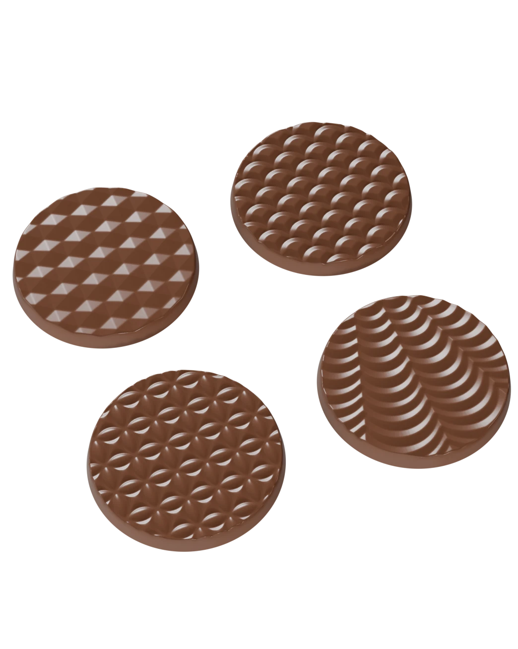 3002-Madlen Yuvarlak Dalga Desenli Asorti Polikarbon Çikolata Kalıbı