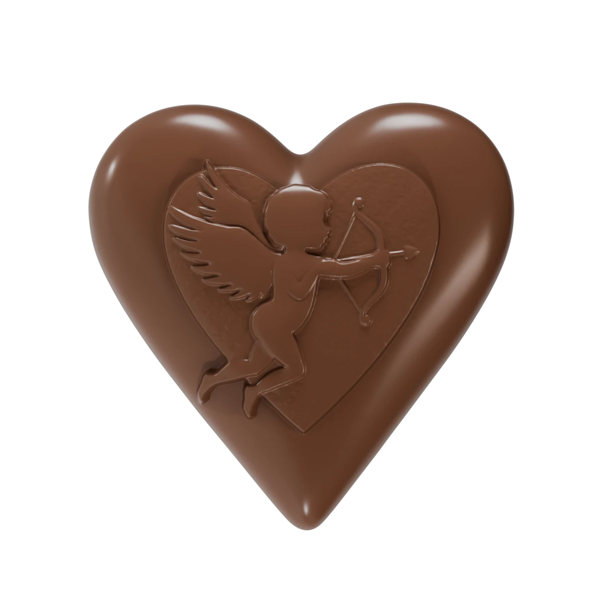 5003-Figur Kalp Üzerinde Eros (Küpido) Polikarbon Çikolata Kalıbı