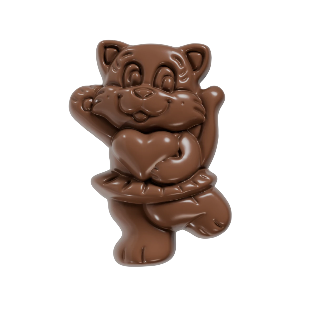 5012-Figür Kalp Tutan Balerin Kedi Polikarbon Çikolata Kalıbı