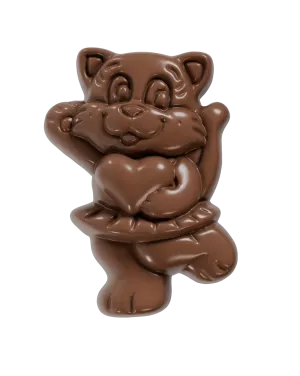 5012-Figür Kalp Tutan Balerin Kedi Polikarbon Çikolata Kalıbı